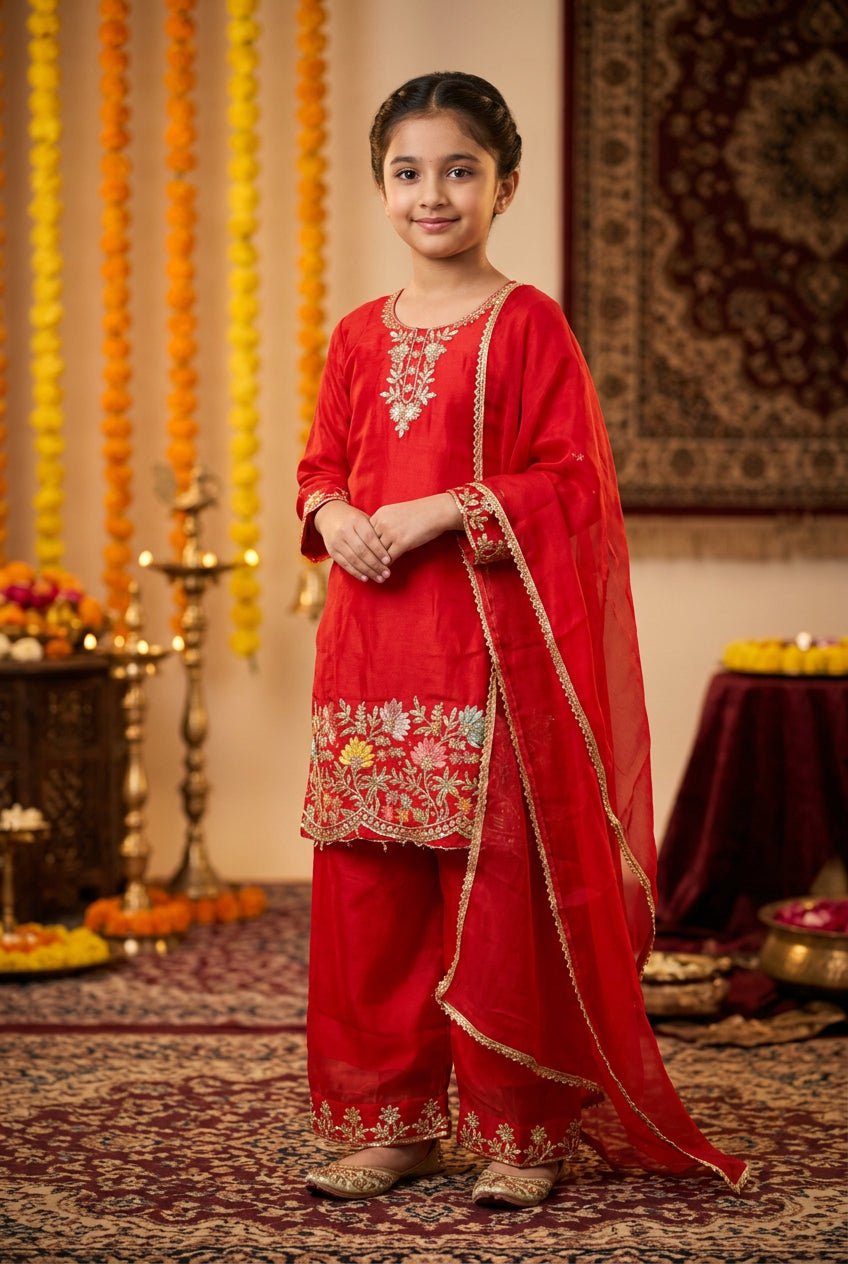 Girls Fandy Silk Kurtha Salwar