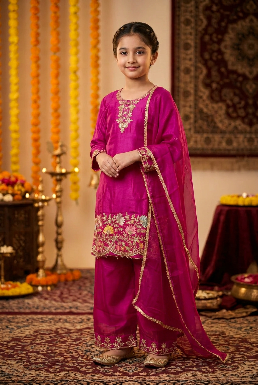 Girls Fandy Silk Kurtha Salwar
