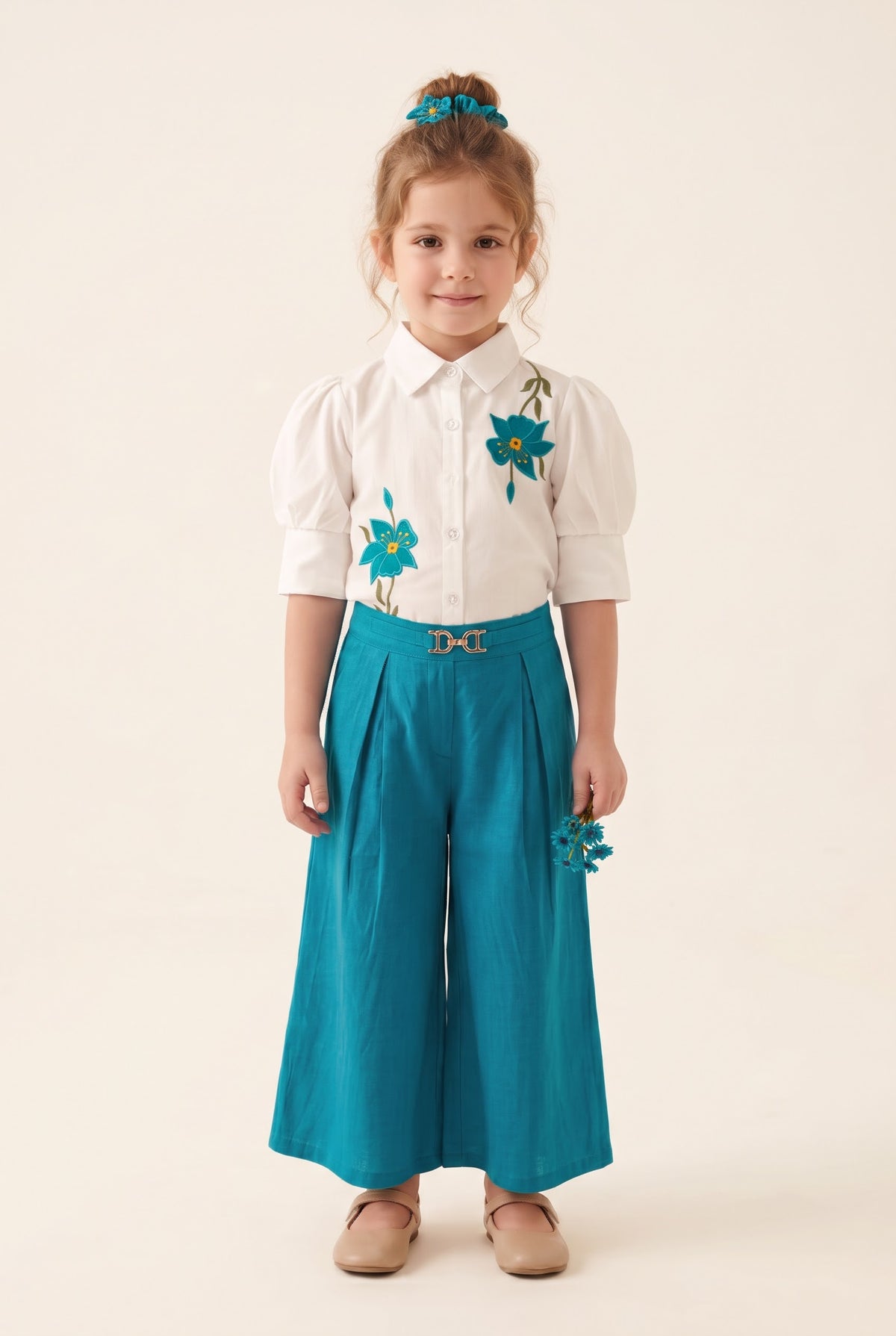 Girls’ Floral Shirt Outfit