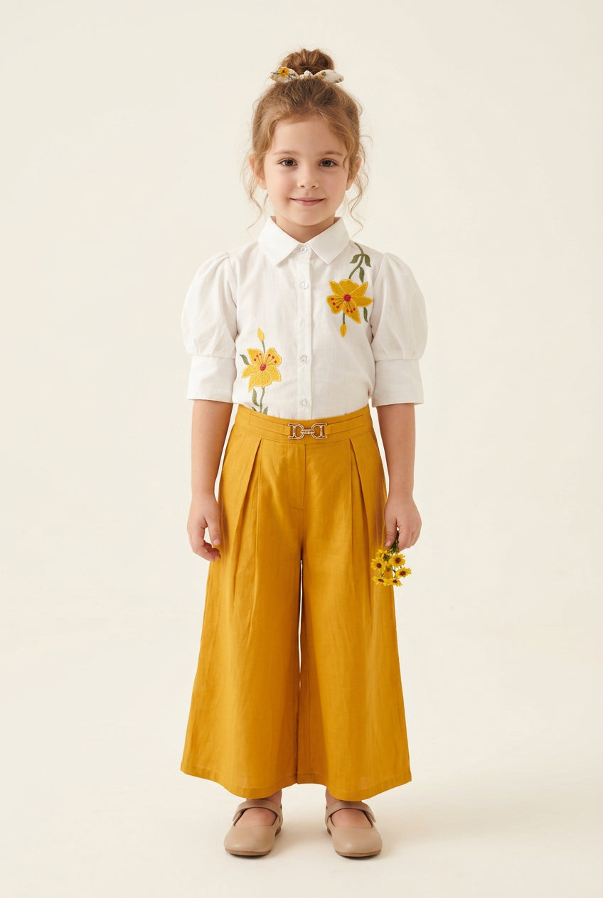 Girls’ Floral Shirt Outfit