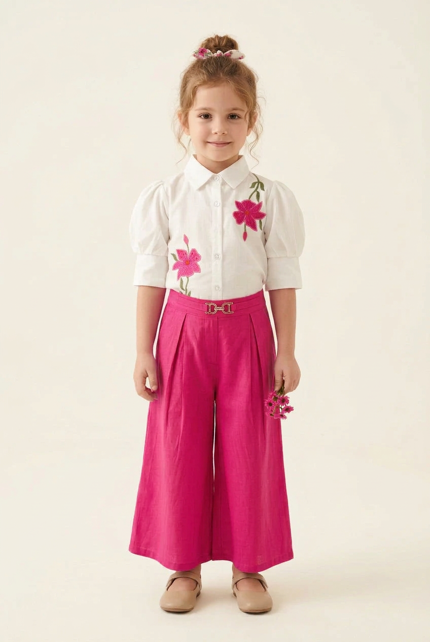 Girls’ Floral Shirt Outfit