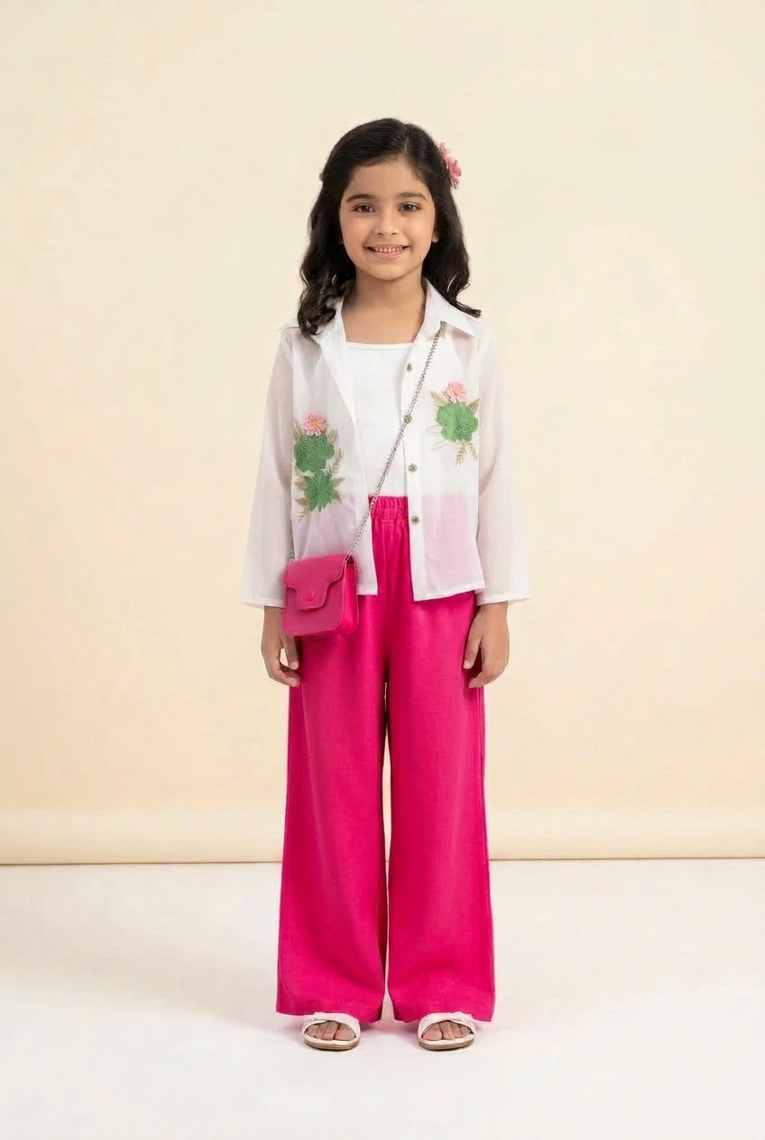Girls’ Floral Shirt Outfit