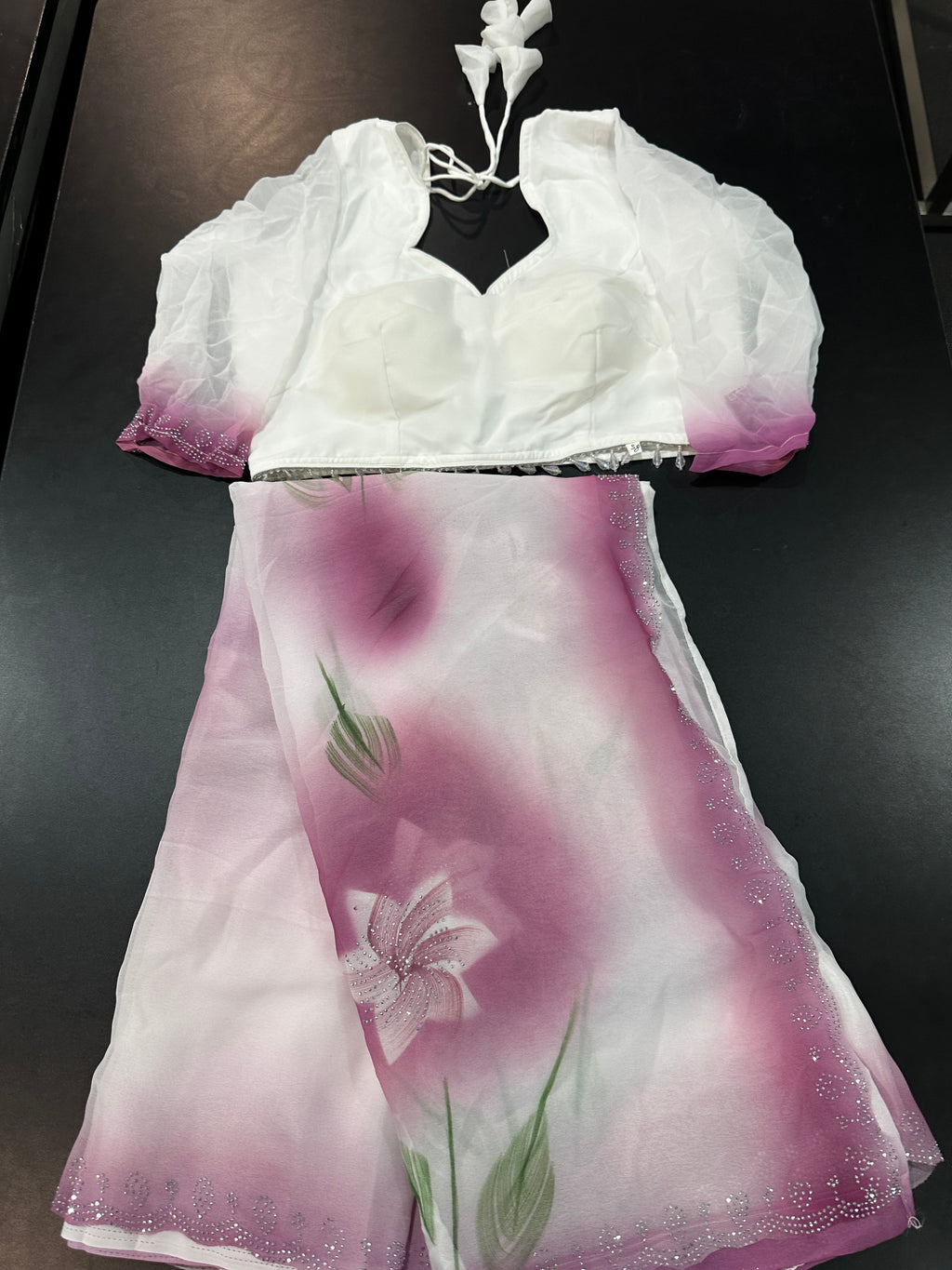 Organza Saree-Watercolour Floral Print