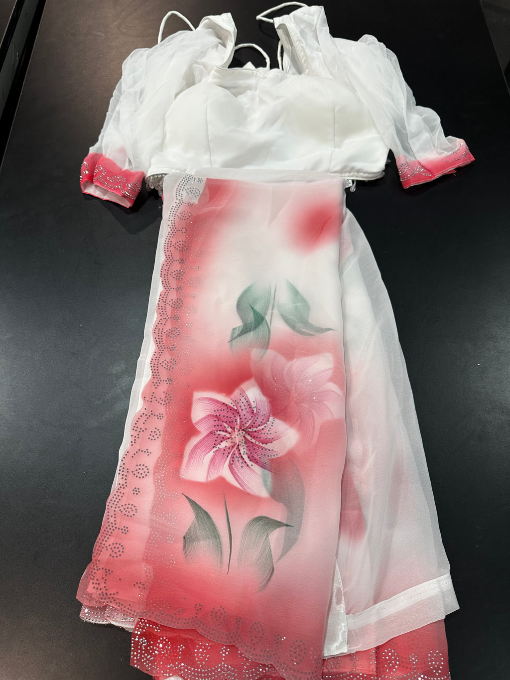 Organza Saree-Watercolour Floral Print