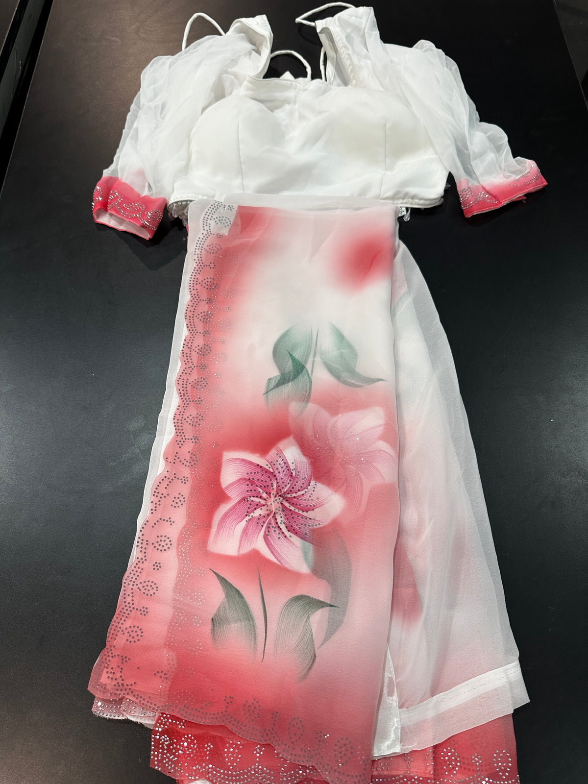 Organza Saree-Watercolour Floral Print