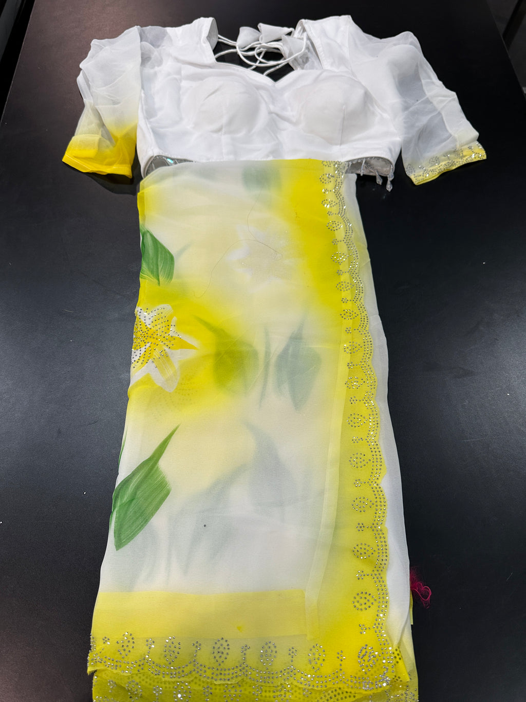 Organza Saree-Watercolour Floral Print