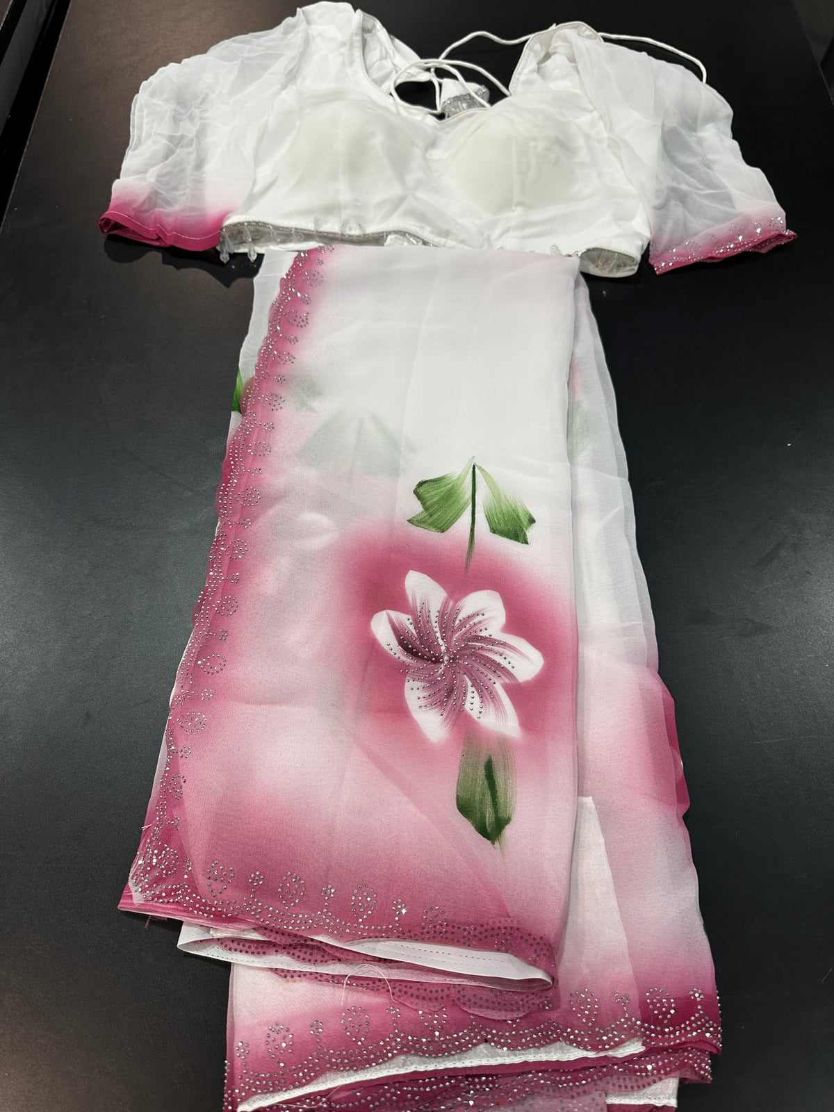 Organza Saree-Watercolour Floral Print
