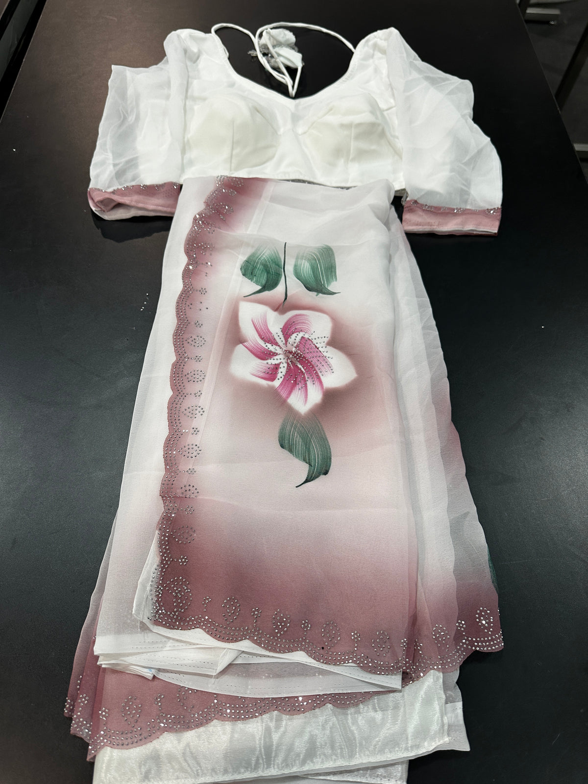 Organza Saree-Watercolour Floral Print