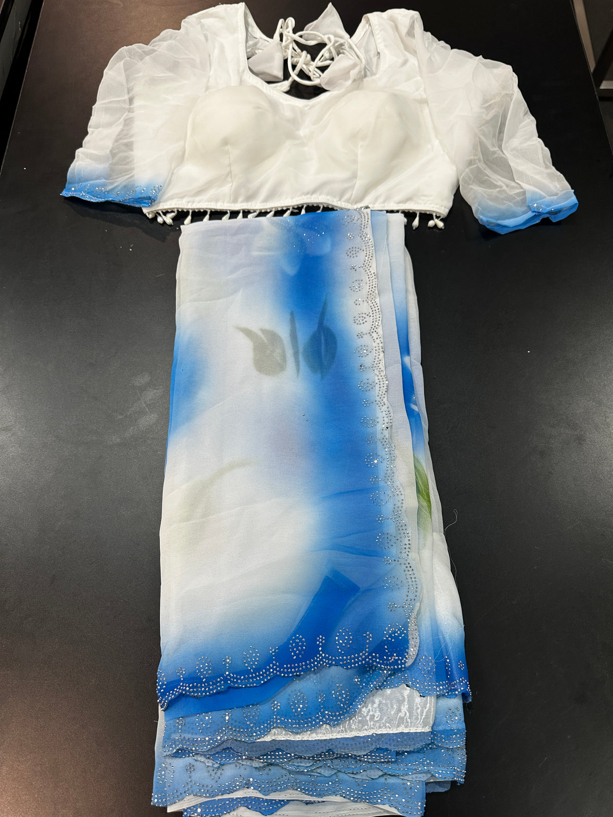 Organza Saree-Watercolour Floral Print