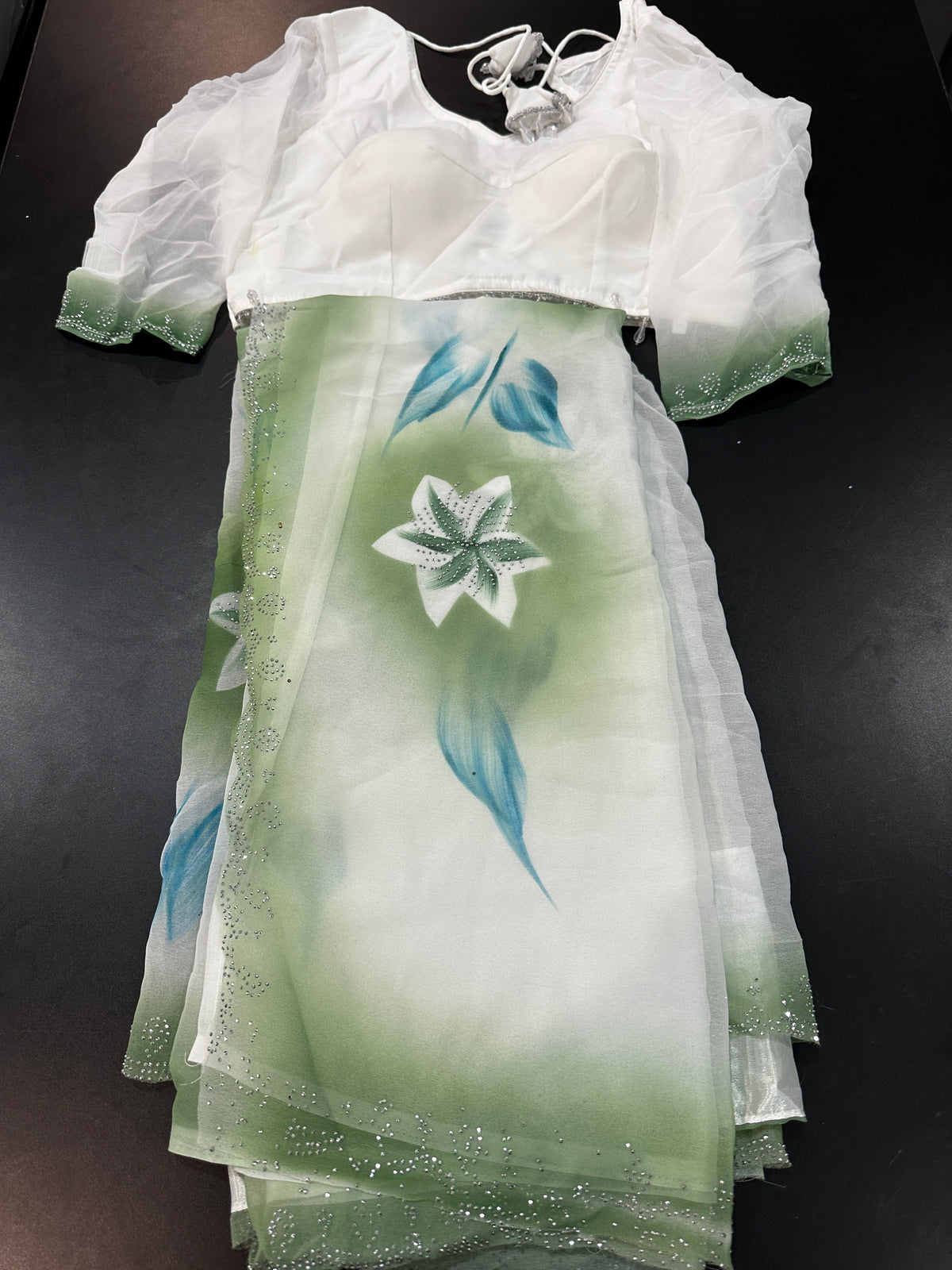 Organza Saree-Watercolour Floral Print