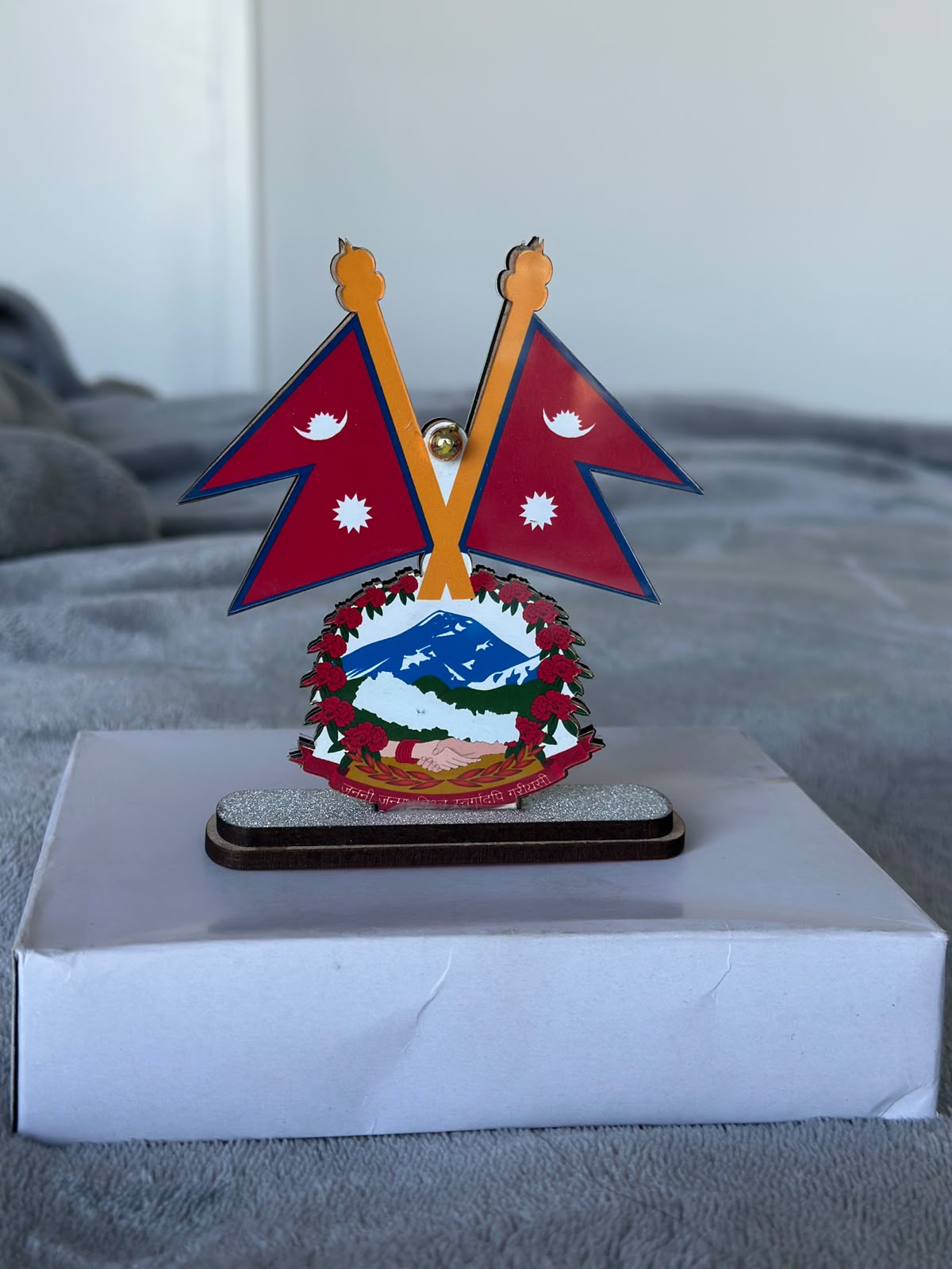 Nepal Flag with coat of arms- Car & Desk Ornament — Gift/Souvenirs