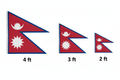 Nepal flags size comparison